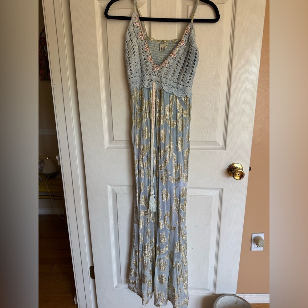 Boho Madrid Gold and Blue Women's Dress